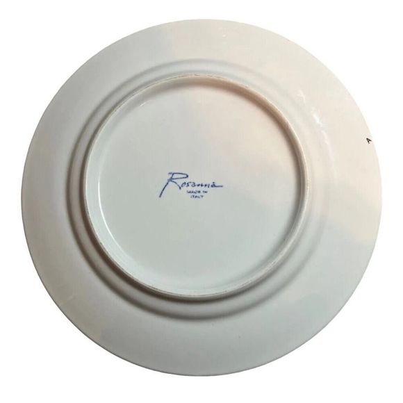 Rosanna Chateau Haut Bages & Lafaurie-Peyraguey 8 Plate Set 7” Italy Gold Rim - Picture 12 of 14